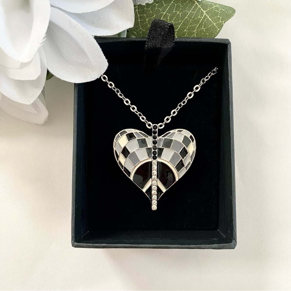 NEW Zodiac Air Element Black & White Swarovski
Crystals Charm Necklace horoscope